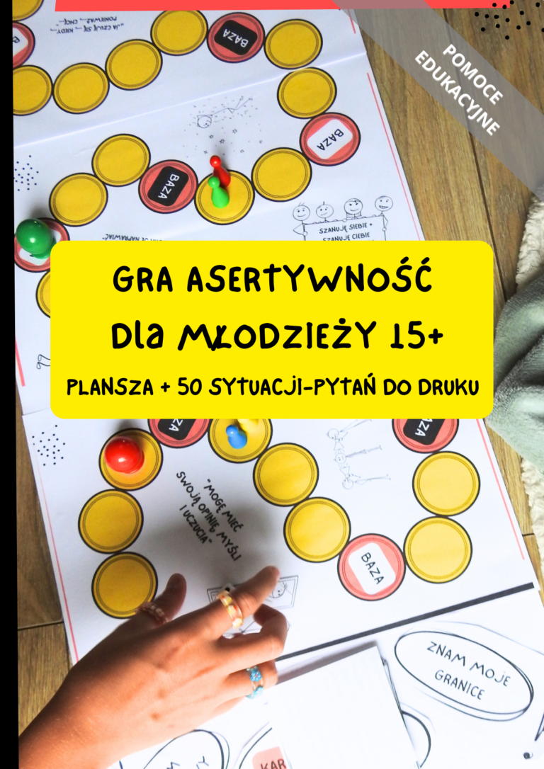 Gra planszowa "Asertywność dla młodzieży 15+" do druku