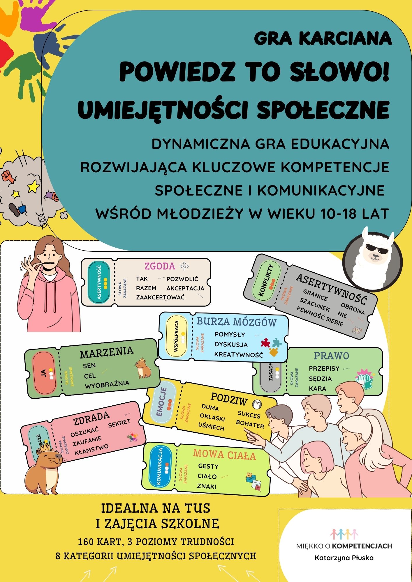 Gra planszowa „Powiedz to słowo!” dla młodzieży do druku