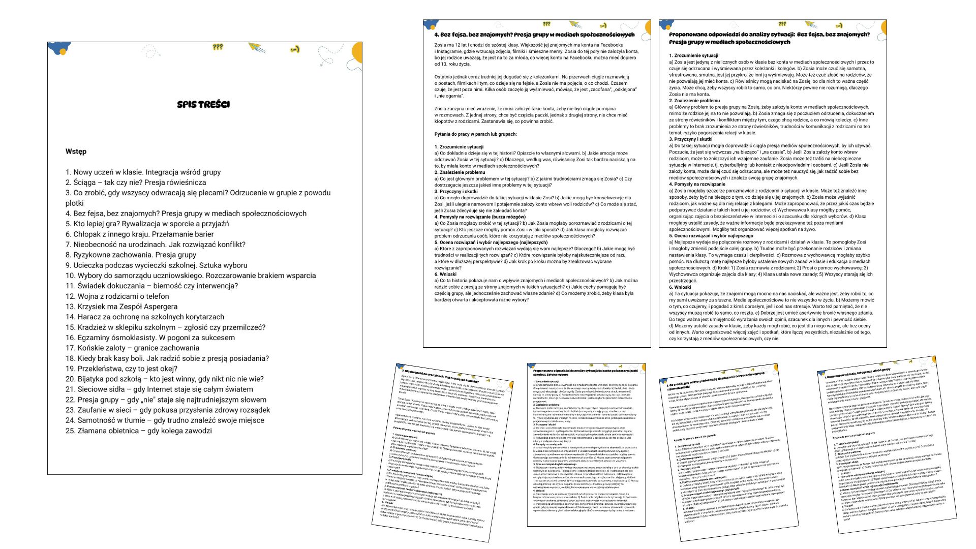 Analiza sytuacji - case study. 25 scenariuszy z pytaniami i odpowiedziami dla młodzieży 10-14 lat przykładowe strony scenariusze zajęć dla młodzieży