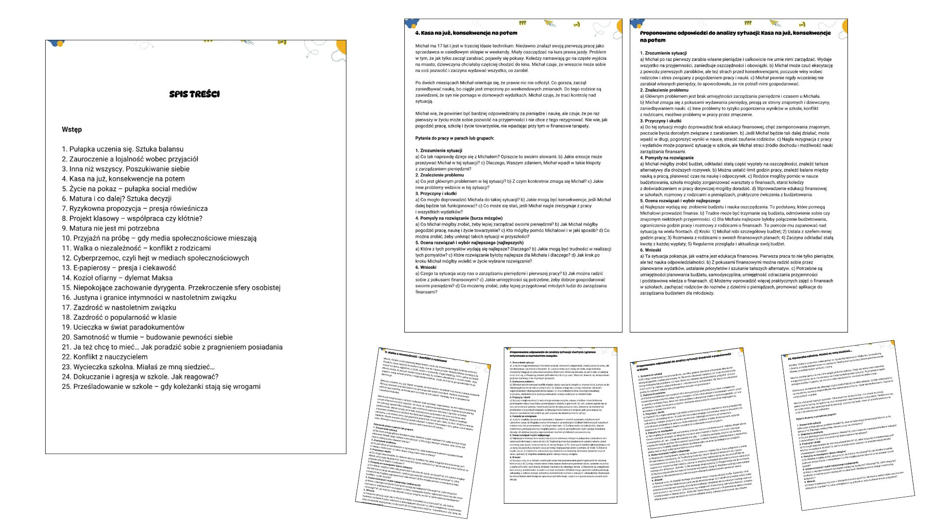 Analiza sytuacji - case study. 25 scenariuszy z pytaniami i odpowiedziami dla młodzieży 15-18 lat przykładowe strony scenariusze zajęć dla młodzieży