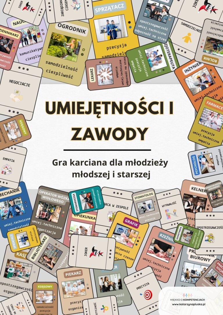 Umiejętności i zawody. Gra karciana dla młodzieży młodszej i starszej przykłady stron gra o zawodach
