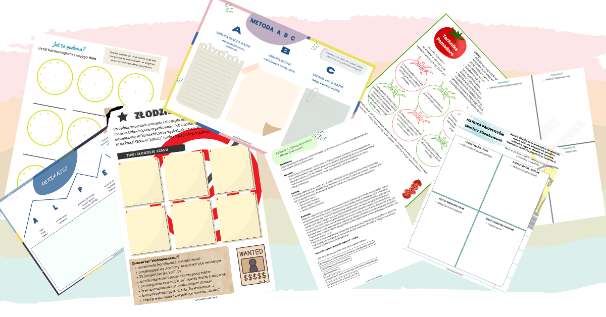 Zarządzanie sobą w czasie dla nastolatków. Karty pracy. Grupowe ćwiczenia. Mini wykład. E-book przykładowe karty